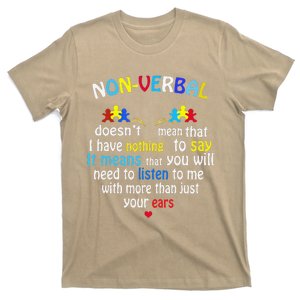 I Have NONVERBAL Autism Awareness Puzzle Piece T-Shirt