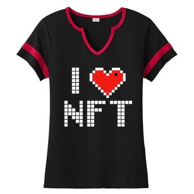 I Heart NFT Pixel Ladies Halftime Notch Neck Tee