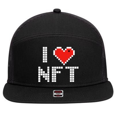 I Heart NFT Pixel 7 Panel Mesh Trucker Snapback Hat