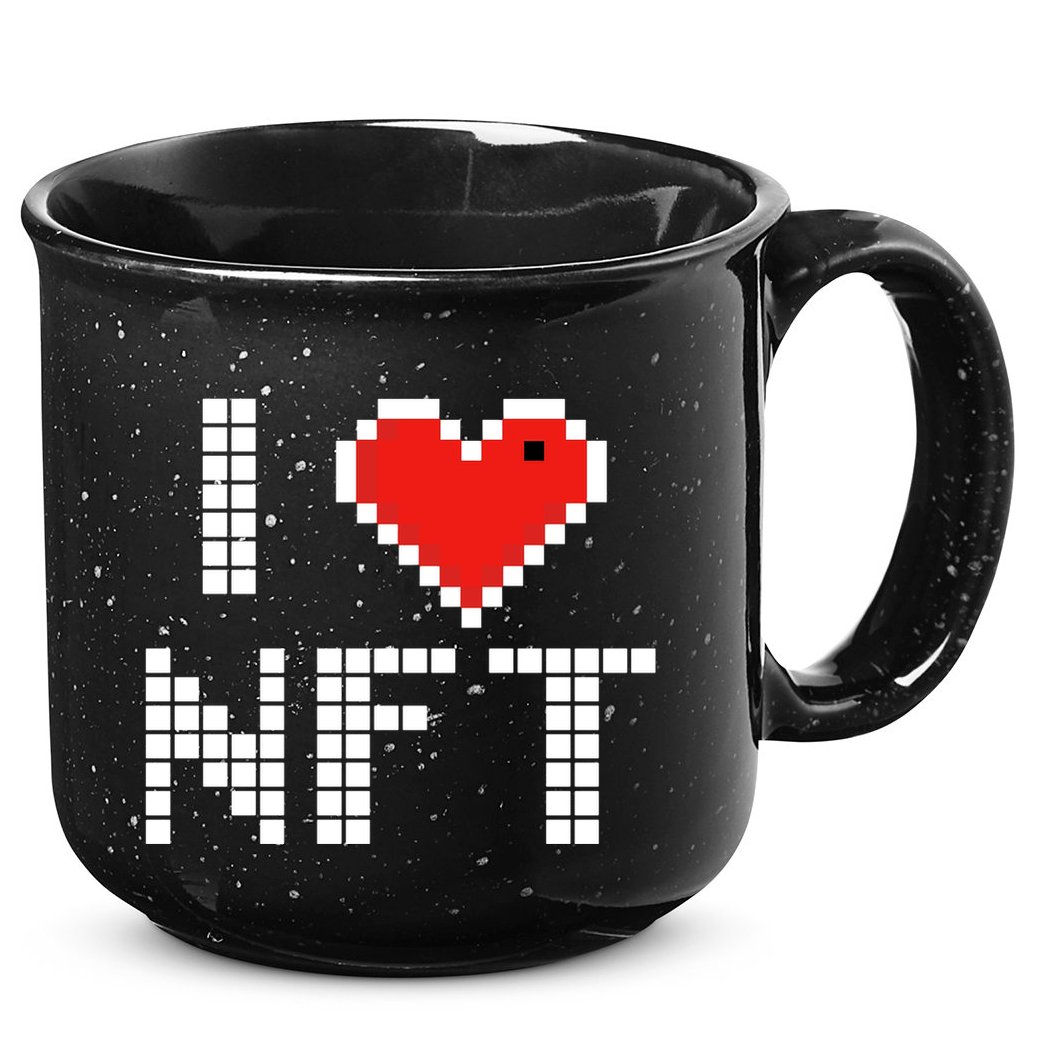 I Heart NFT Pixel 15oz Campfire Ceramic Mug