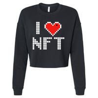 I Heart NFT Pixel Cropped Pullover Crew