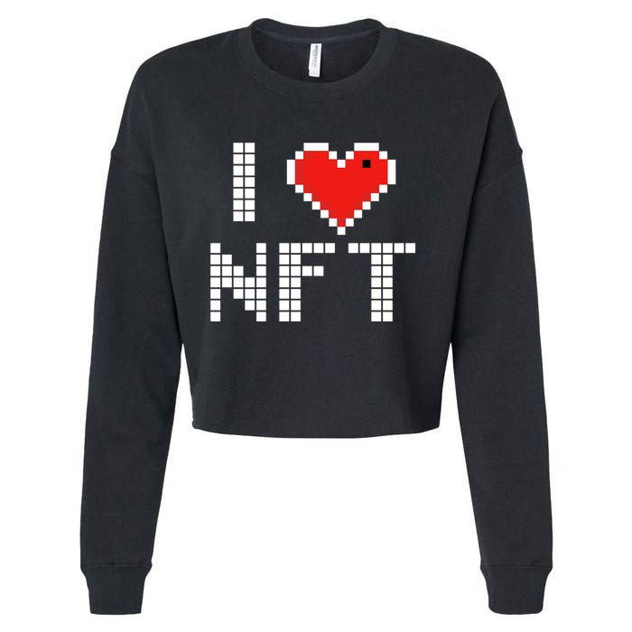 I Heart NFT Pixel Cropped Pullover Crew