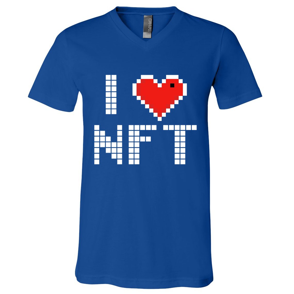 I Heart NFT Pixel V-Neck T-Shirt
