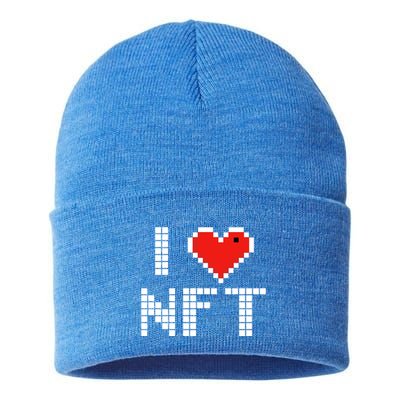 I Heart NFT Pixel Sustainable Knit Beanie