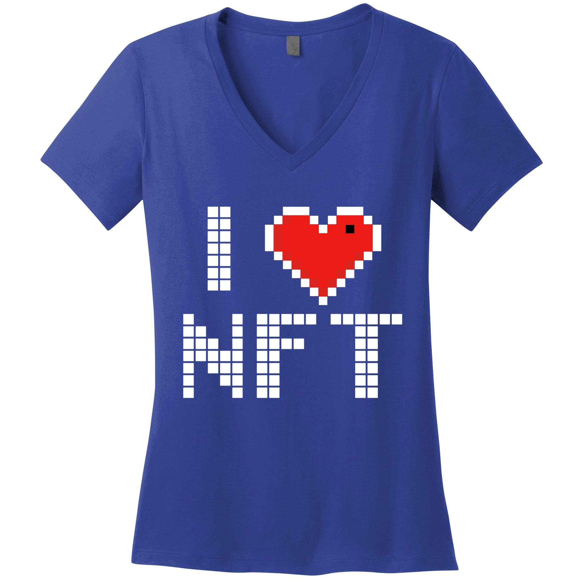 I Heart NFT Pixel Women's V-Neck T-Shirt