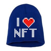 I Heart NFT Pixel Short Acrylic Beanie