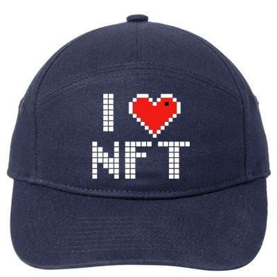 I Heart NFT Pixel 7-Panel Snapback Hat