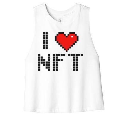 I Heart NFT Pixel Women's Racerback Cropped Tank