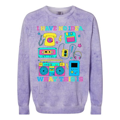 I Have No Idea What This Is 70s 80s 90s Outfit Colorblast Crewneck Sweatshirt