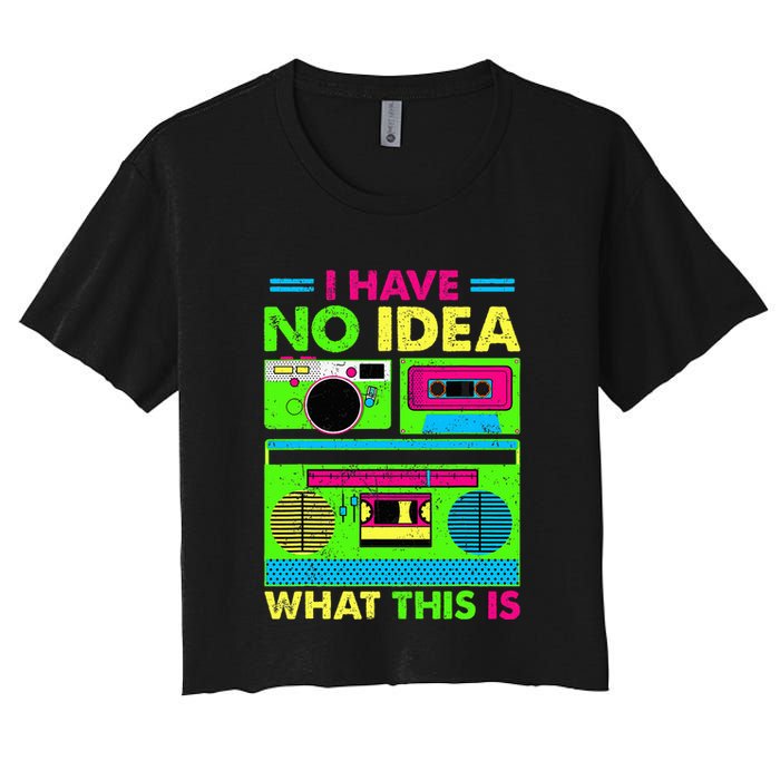 I Have No Idea What This Is 70s 80s 90s Crop Top