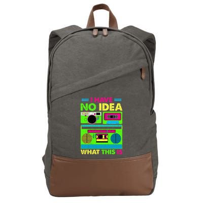I Have No Idea What This Is 70s 80s 90s Cotton Canvas Backpack