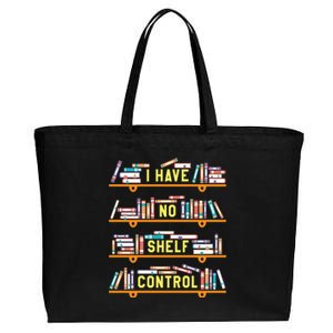 I Have No Shelf Control Funny Book Lover Pun Joke Reading Sweatshir Cotton Canvas Jumbo Tote