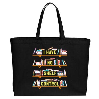 I Have No Shelf Control Funny Book Lover Pun Joke Reading Sweatshir Cotton Canvas Jumbo Tote