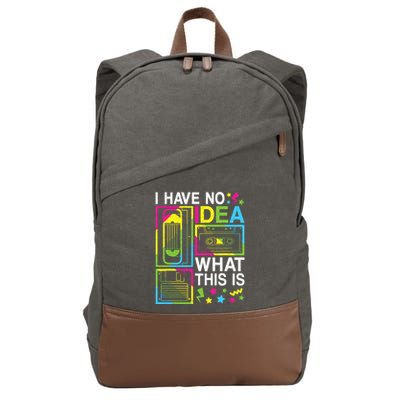 I Have No Idea What This Is 80s 90s Cotton Canvas Backpack