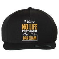 I Have No Life IM Studying For The Bar Exam Funny Cute Gift Wool Snapback Cap
