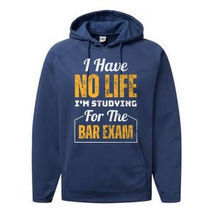 I Have No Life IM Studying For The Bar Exam Funny Cute Gift Performance Fleece Hoodie