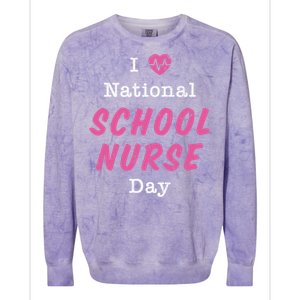 I Heart National School Nurse Day Great Gift Great Gift Colorblast Crewneck Sweatshirt