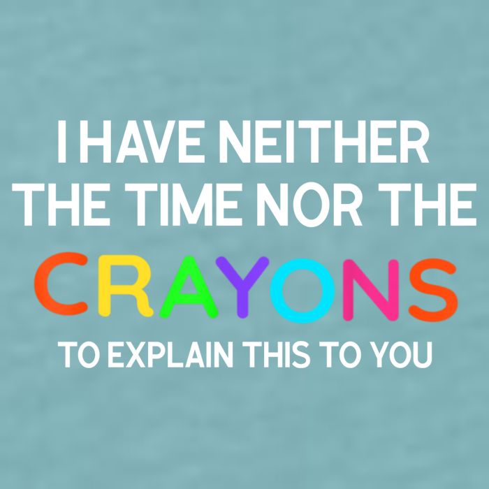 I Have Neither The Time Nor The Crayons To Explain This To You Sueded Cloud Jersey T-Shirt