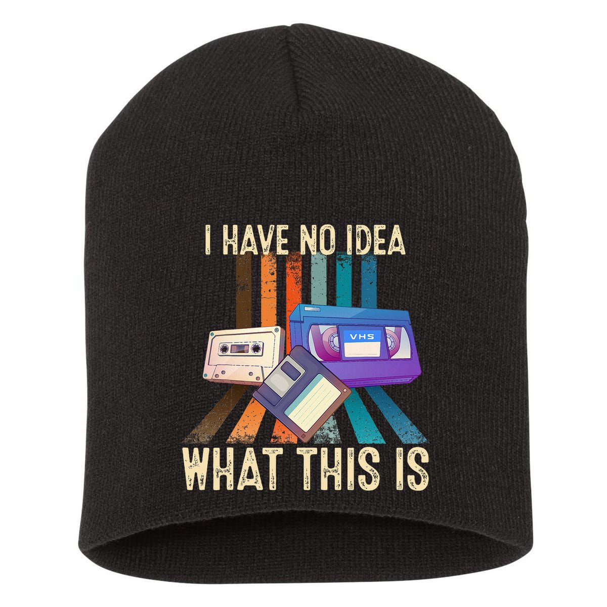 I Have No Idea What This Is Retro 70s 80s 90s Years Short Acrylic Beanie