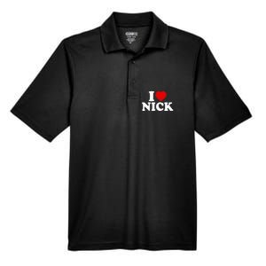 I Heart Nick First Name I Love Nick Personalized Stuff Men's Origin Performance Pique Polo