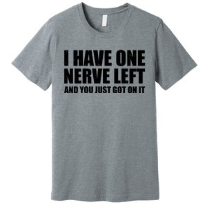 I Have One Nerve Left And You Just Got It Premium T-Shirt