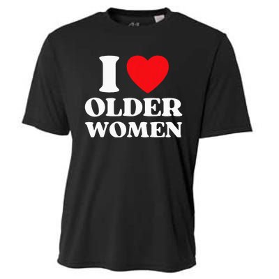 I Heart Older Women Red Heart I Love Older Women Funny Cooling Performance Crew T-Shirt