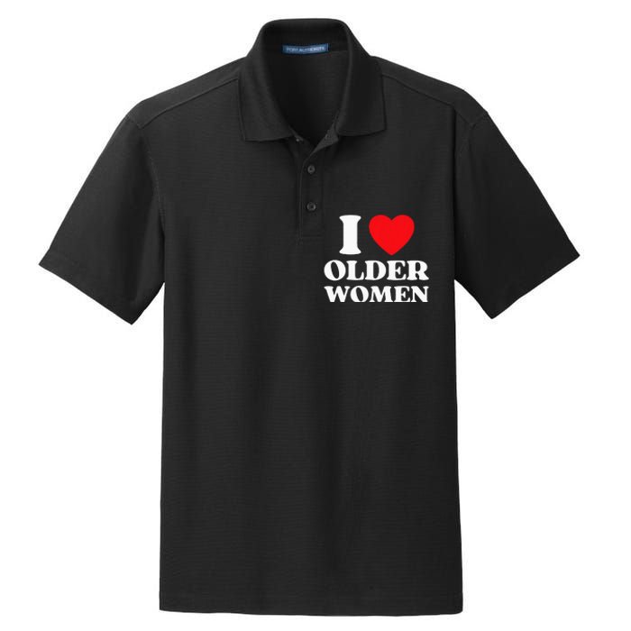 I Heart Older Women Red Heart I Love Older Women Funny Dry Zone Grid Polo