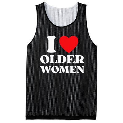 I Heart Older Women Red Heart I Love Older Women Funny Mesh Reversible Basketball Jersey Tank