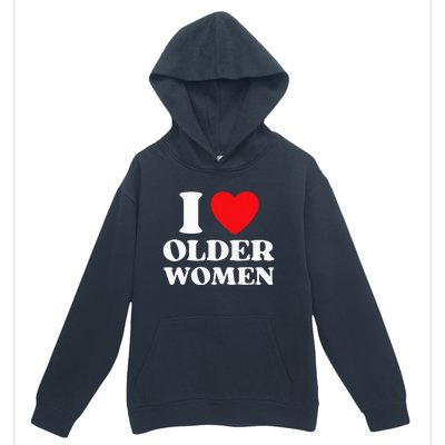 I Heart Older Women Red Heart I Love Older Women Funny Urban Pullover Hoodie