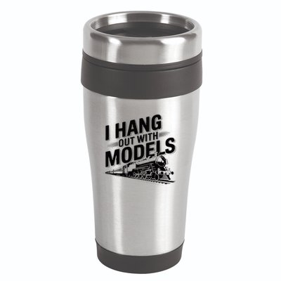 I Hang Out With Models Conductor Model Train Railway 16oz Travel Tumbler