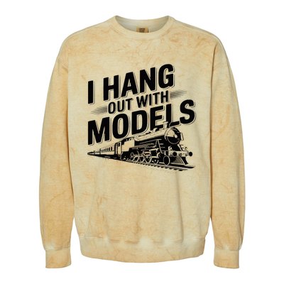 I Hang Out With Models Conductor Model Train Railway Colorblast Crewneck Sweatshirt