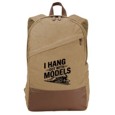 I Hang Out With Models Conductor Model Train Railway Cotton Canvas Backpack