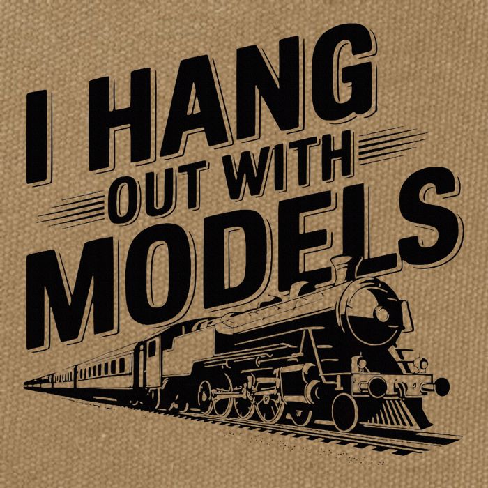 I Hang Out With Models Conductor Model Train Railway Cotton Canvas Backpack