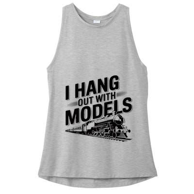 I Hang Out With Models Conductor Model Train Railway Ladies PosiCharge Tri-Blend Wicking Tank
