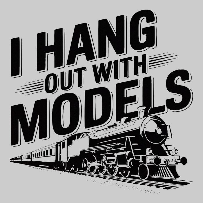 I Hang Out With Models Conductor Model Train Railway Tie-Dye T-Shirt