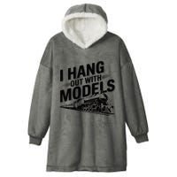 I Hang Out With Models Conductor Model Train Railway Hooded Wearable Blanket