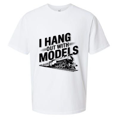 I Hang Out With Models Conductor Model Train Railway Sueded Cloud Jersey T-Shirt