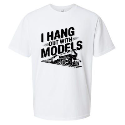 I Hang Out With Models Conductor Model Train Railway Sueded Cloud Jersey T-Shirt