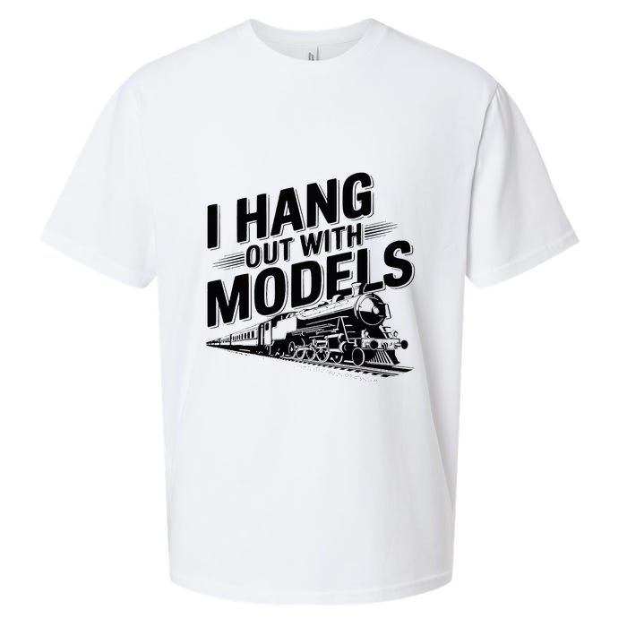 I Hang Out With Models Conductor Model Train Railway Sueded Cloud Jersey T-Shirt