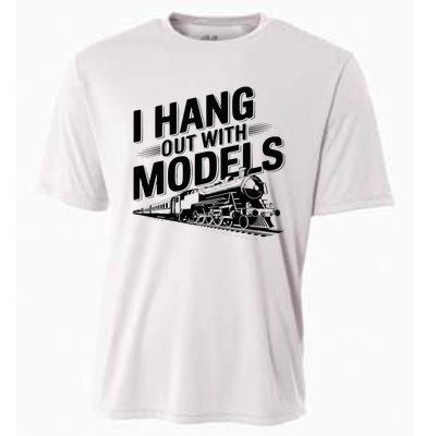 I Hang Out With Models Conductor Model Train Railway Cooling Performance Crew T-Shirt