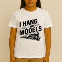 I Hang Out With Models Conductor Model Train Railway T-Shirt