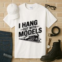 I Hang Out With Models Conductor Model Train Railway Tall T-Shirt