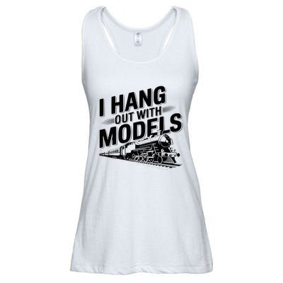 I Hang Out With Models Conductor Model Train Railway Ladies Essential Flowy Tank