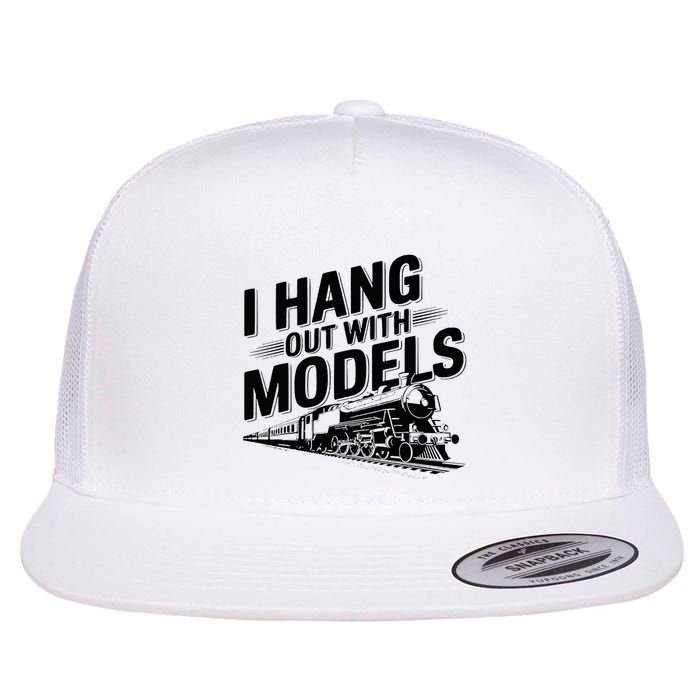 I Hang Out With Models Conductor Model Train Railway Flatbill Hat