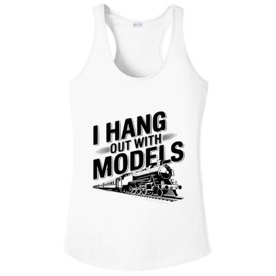 I Hang Out With Models Conductor Model Train Railway Ladies PosiCharge Competitor Racerback Tank