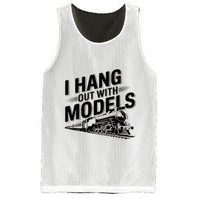 I Hang Out With Models Conductor Model Train Railway Mesh Reversible Basketball Jersey Tank