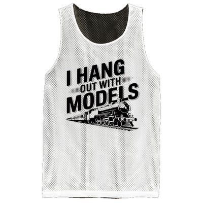 I Hang Out With Models Conductor Model Train Railway Mesh Reversible Basketball Jersey Tank