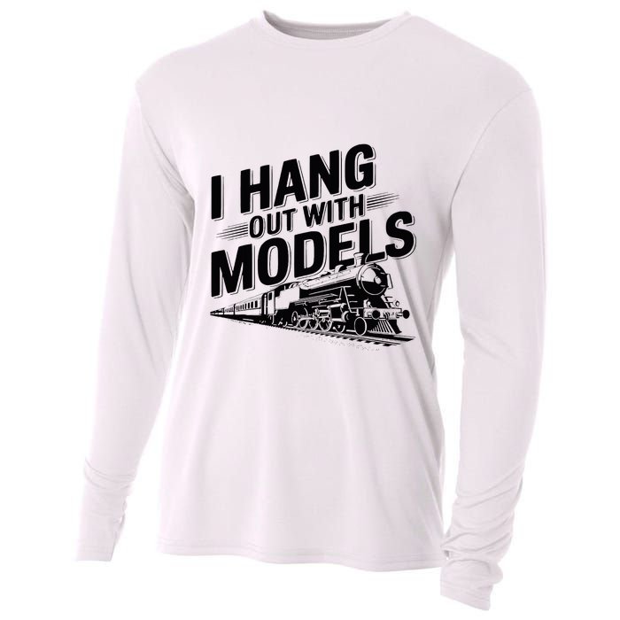 I Hang Out With Models Conductor Model Train Railway Cooling Performance Long Sleeve Crew