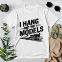 I Hang Out With Models Conductor Model Train Railway Premium T-Shirt