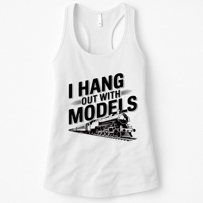 I Hang Out With Models Conductor Model Train Railway Womens Tank Top